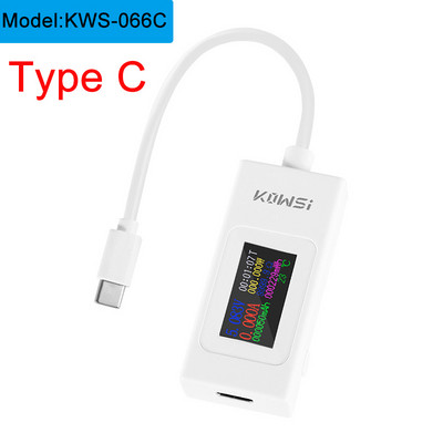 KWS-066C Type-C Tester DC4-30V Μετρητής τάσης Χρονισμός Αμπερόμετρο Ψηφιακής οθόνης διακοπής ρεύματος Δοκιμαστής τάσης ρεύματος 2 δρόμων