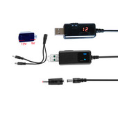 USB Boost Converter DC5V – 9V 12V USB Step Up Converter kábel 3,5x1,35mm csatlakozó tápegység töltőhöz Táp átalakító