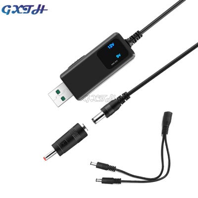 USB Boost Converter DC5V – 9V 12V USB Step Up Converter kábel 3,5x1,35mm csatlakozó tápegység töltőhöz Táp átalakító