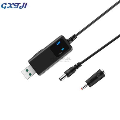 USB Boost Converter DC5V – 9V 12V USB Step Up Converter kábel 3,5x1,35mm csatlakozó tápegység töltőhöz Táp átalakító