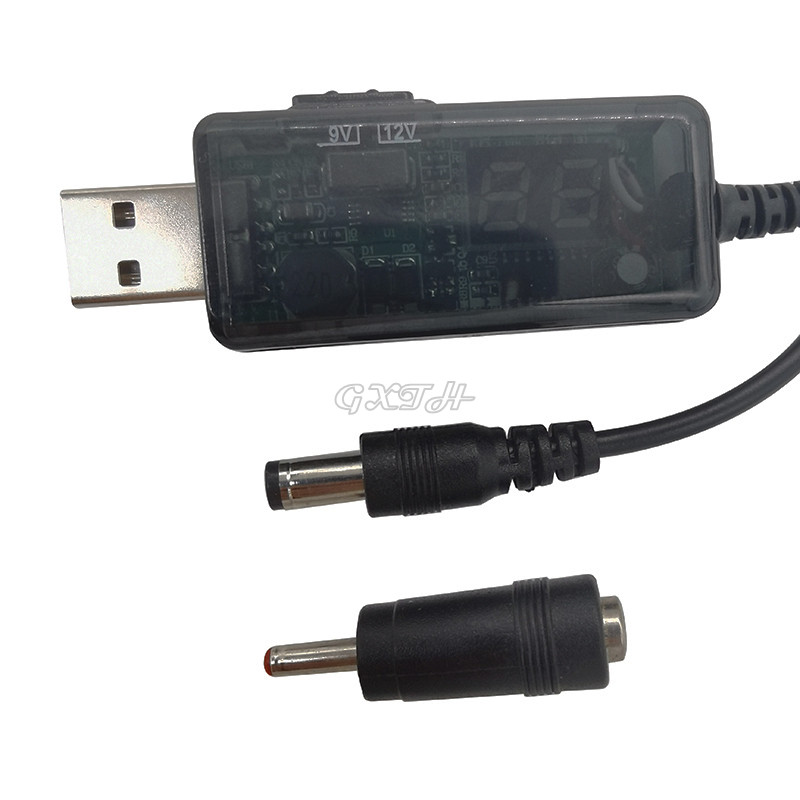 USB Boost Converter DC5V – 9V 12V USB Step Up Converter kábel 3,5x1,35mm csatlakozó tápegység töltőhöz Táp átalakító