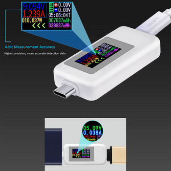 10-σε-1 USB Tester DC Type-C 4-30V Voltmeter Χρονόμετρο Αμπερόμετρο Ψηφιακή οθόνη Power Bank Ανίχνευση Ενδείκτης Ενέργειας Δοκιμαστής τάσης
