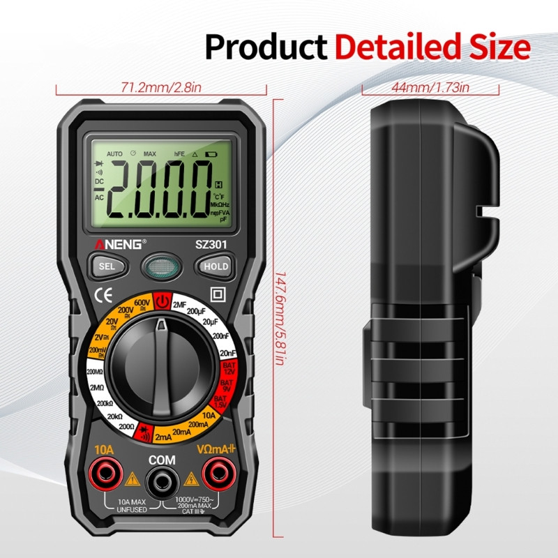 Augstas precizitātes digitālais multimetrs, voltmetrs, automātiskais diapazona profesionāls daudzkārtējs tests