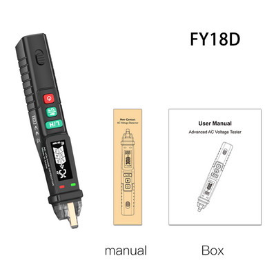 Bezkontaktný detektor striedavého napätia, elektrické náradie, LCD vizuálny inteligentný indikátor napätia, tester, pero, testovacie pero striedavého napätia 12 – 1000 V