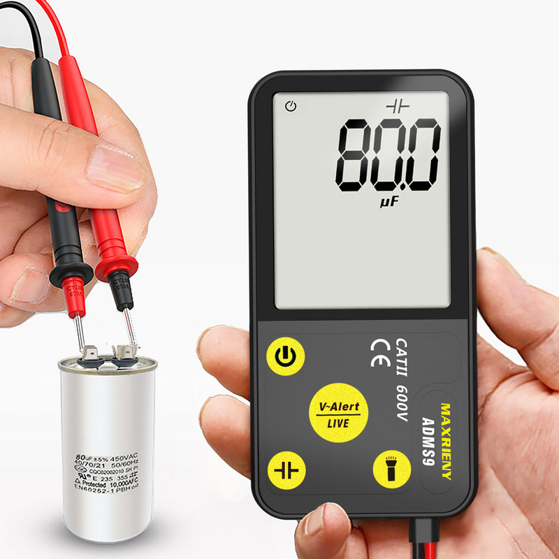 Prijenosni digitalni multimetar MAXRIENY S7 S9 LCD zaslon DC AC voltmetar Kapacitet Dioda NCV Ohm Kontinuitet uživo Hz Tester