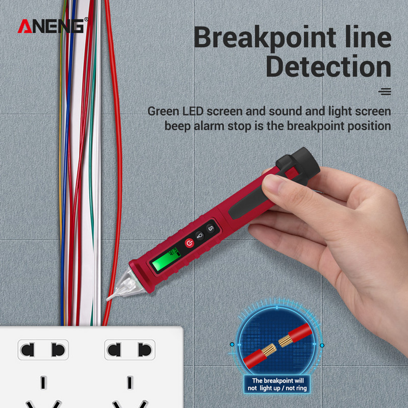 Ανιχνευτές τάσης εναλλασσόμενου ρεύματος 12-1000V χωρίς επαφή με στυλό βολτ δοκιμής ρεύματος Μετρητής ρεύματος AC/DC Εργαλείο μετρητή μολυβιού δοκιμής ηλεκτρικού αισθητήρα