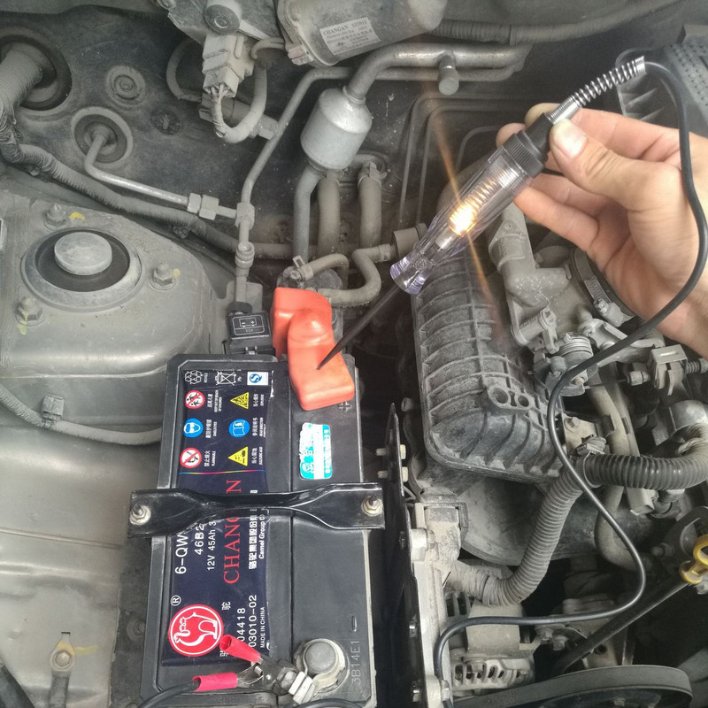 Augstas kvalitātes auto 6V 12V 24V līdzstrāvas automašīnu kravas automašīnu sprieguma ķēdes testeris automašīnu pārbaude VoltMet garās zondes pildspalvas spuldzes automašīnu apkope