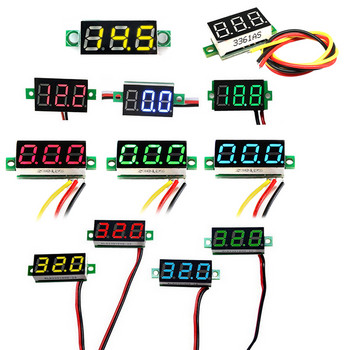 Ψηφιακό βολτόμετρο Dc 2,5v έως 30v Ψηφιακό βολτόμετρο πίνακα τάσης Κόκκινο/Μπλε/Πράσινο για ηλεκτροκίνητο αυτοκίνητο μοτοσικλέτας