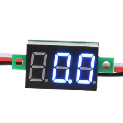 Digitális feszültségmérő DC 2,5 V - 30 V Digitális Voltméter Feszültségmérő panel piros/kék/zöld elektromobil motorkerékpár autókhoz