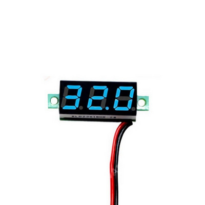 Digitális feszültségmérő DC 2,5 V - 30 V Digitális Voltméter Feszültségmérő panel piros/kék/zöld elektromobil motorkerékpár autókhoz