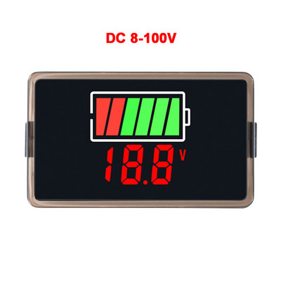 Διπλό USB Type-C Voltmeter Car Panel Voltage Meter 12V-24V 3S-23S Lithium Battery Capacity Indicator Tester Li-ion Lead Acid 4829