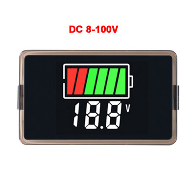 Διπλό USB Type-C Voltmeter Car Panel Voltage Meter 12V-24V 3S-23S Lithium Battery Capacity Indicator Tester Li-ion Lead Acid 4829
