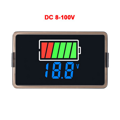 Διπλό USB Type-C Voltmeter Car Panel Voltage Meter 12V-24V 3S-23S Lithium Battery Capacity Indicator Tester Li-ion Lead Acid 4829