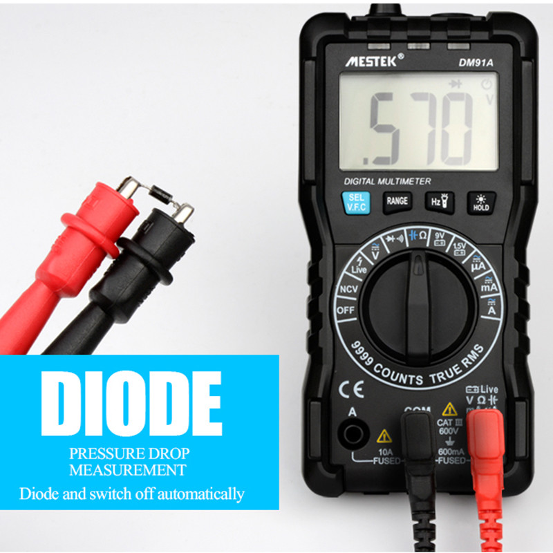 DM91 intelligens multiméter digitális váltóáramú egyenáramú feszültség mérővezeték automatikus hatótávolságú T-RMS multimetro digitális professzionális kapacitásvizsgáló