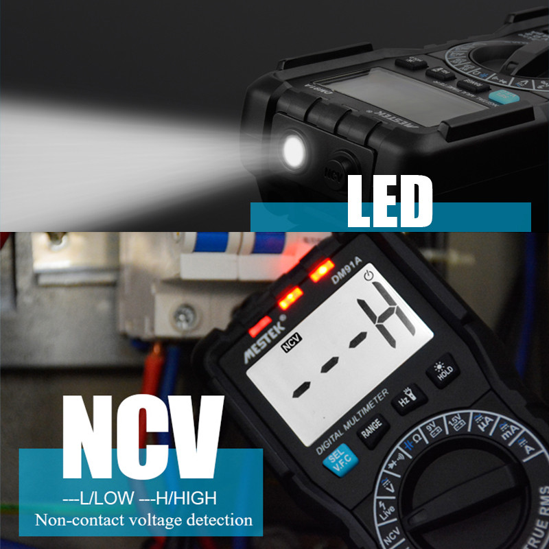 DM91 intelligens multiméter digitális váltóáramú egyenáramú feszültség mérővezeték automatikus hatótávolságú T-RMS multimetro digitális professzionális kapacitásvizsgáló