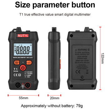 Pocket Smart Digital Multimeter Mini Automotive Tester True RMS NCV 600V AC DC Voltage Tester Φορητό ηλεκτρικό πολύμετρο T1