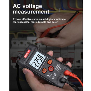 Pocket Smart Digital Multimeter Mini Automotive Tester True RMS NCV 600V AC DC Voltage Tester Φορητό ηλεκτρικό πολύμετρο T1