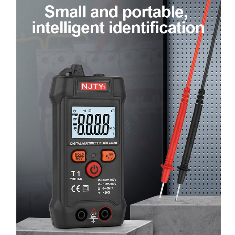 Pocket Smart Digital Multimeter Mini Automotive Tester True RMS NCV 600V AC DC Voltage Tester Φορητό ηλεκτρικό πολύμετρο T1