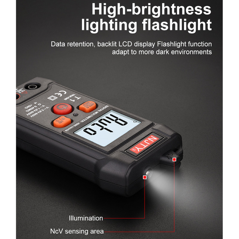 Pocket Smart Digital Multimeter Mini Automotive Tester True RMS NCV 600V AC DC Voltage Tester Φορητό ηλεκτρικό πολύμετρο T1