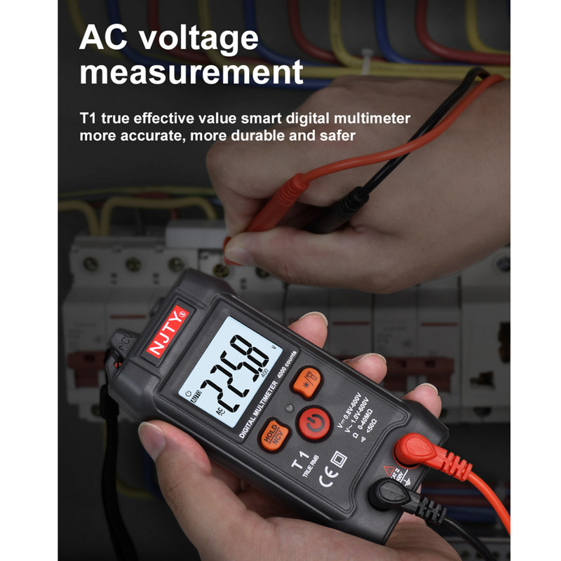 Pocket Smart Digital Multimeter Mini Automotive Tester True RMS NCV 600V AC DC Voltage Tester Φορητό ηλεκτρικό πολύμετρο T1