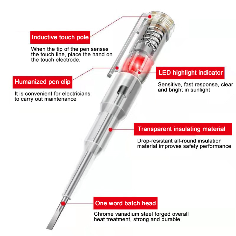 Digitālais testeris Elektriskā testa pildspalva ar elektrisku skrūvgriezi zondes indikatora gaismas testa pildspalvas elektriķis īpašs elektrokops