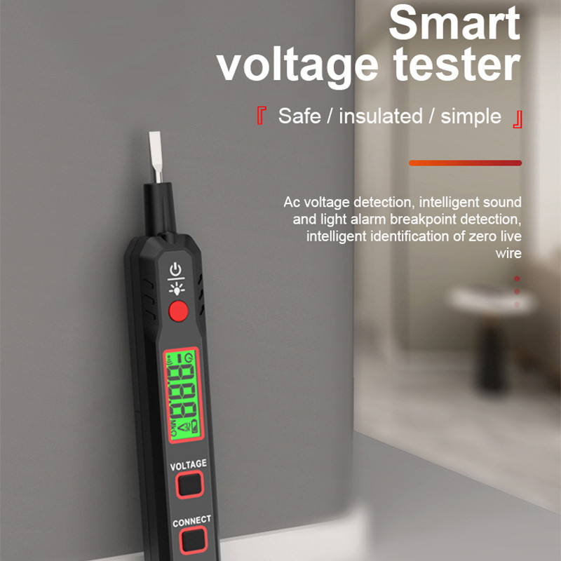 HT89 įtampos testeris AC DC 12-300V srovės tęstinumas Tiesioginis nulinis laidas testeris Lūžio taško ieškiklis Išmanusis nekontaktinis tikrinimo rašiklio matuoklis