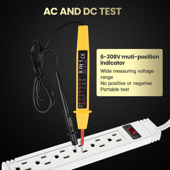 New Arrivial 8 в 1 6-380V тестер за напрежение Писалка Тестер за полярност на тока Инструмент за AC/DC напрежение Измерватели на електрическо напрежение Инструменти