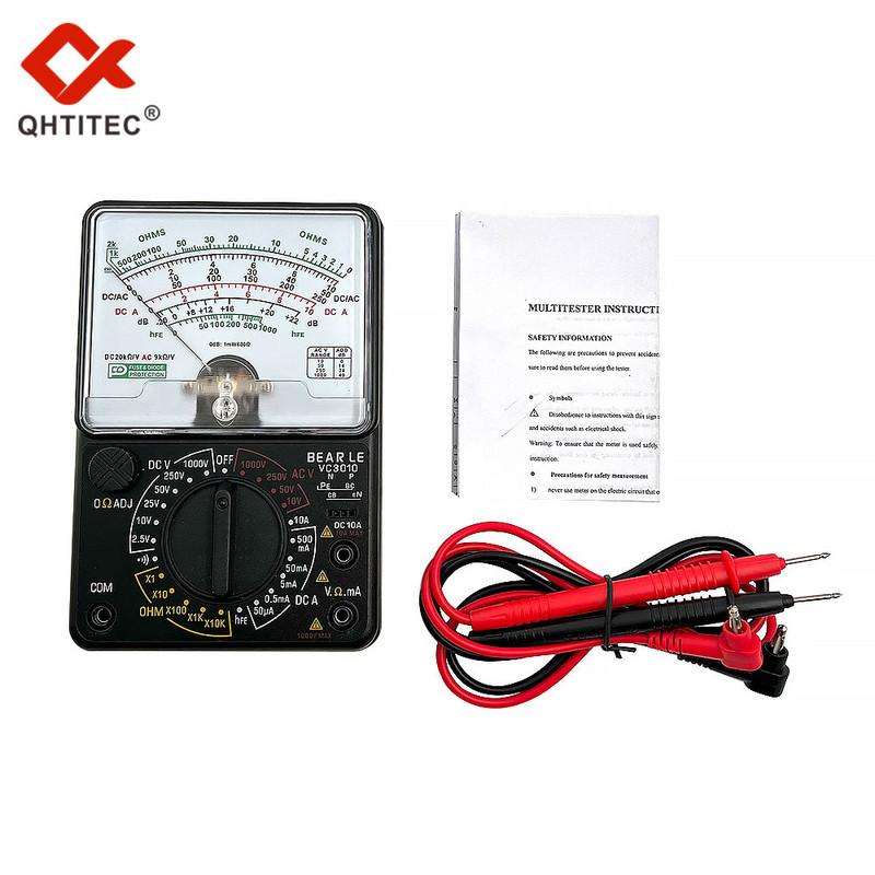 Multimetru analogic QHTITEC 3010 AC/DC 1000V 10A voltmetru contoare de curent rezistență tester instrumente electrician