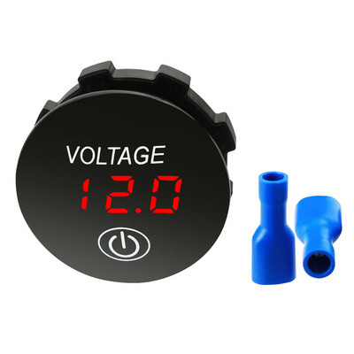 DC 12V-24V LED Mini kerek digitális feszültségmérő érintéssel ON OFF kapcsolóval mérőműszer autók/motorkerékpárok/motorcsónakok/teherautók felszereléséhez