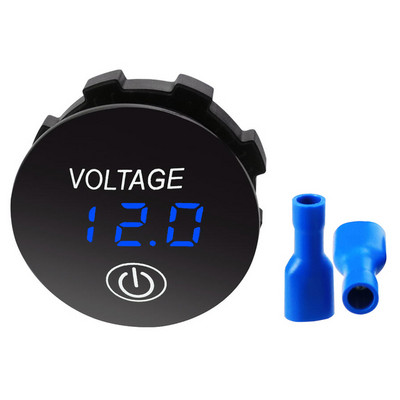 DC 12V-24V LED Mini kerek digitális feszültségmérő érintéssel ON OFF kapcsolóval mérőműszer autók/motorkerékpárok/motorcsónakok/teherautók felszereléséhez