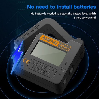 168 Max Universal Digital Battery Capacity Tester for Lithium 18650 AA AAA 6F22 9V CR2032 Cell Button Batteries