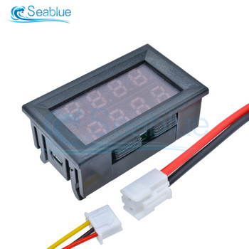 DC 0-100V 200V 10A 4 бита, 5 проводника, волтметър, амперметър, LED двоен дисплей, тестер за измерване на напрежение и ток за автомобилен монитор за напрежение