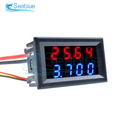 DC 0-100V 200V 10A 4 biți 5 fire Voltmetru Ampermetru LED Display dublu Tensiune Curent Tester pentru monitorul auto