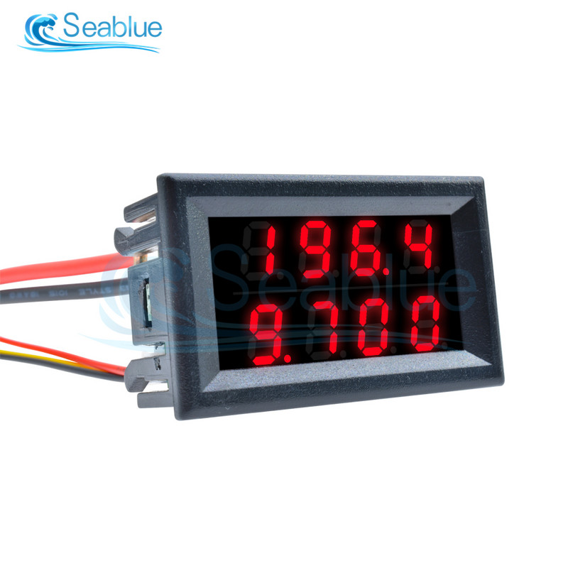 DC 0-100V 200V 10A 4 biți 5 fire Voltmetru Ampermetru LED Display dublu Tensiune Curent Tester pentru monitorul auto