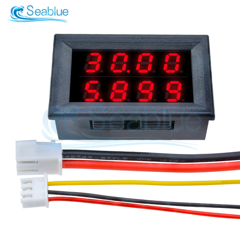 DC 0-100V 200V 10A 4 biți 5 fire Voltmetru Ampermetru LED Display dublu Tensiune Curent Tester pentru monitorul auto