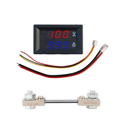 Ψηφιακό βολτόμετρο Αμπερόμετρο 0-100V 10A 50A 100A Shunt LED αυτοκινήτου μοτοσικλέτας Τάση ρεύματος Μετρητής ισχύος Volt Detector Tester Monitor