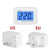 DM55-1 digitālais voltmetrs ES ASV spraudnis voltmetra ligzda sprieguma testeris LCD displejs sprieguma mērītājs 110V 220V sienas plakans sprieguma mērītājs