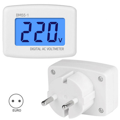 DM55-1 digitālais voltmetrs ES ASV spraudnis voltmetra ligzda sprieguma testeris LCD displejs sprieguma mērītājs 110V 220V sienas plakans sprieguma mērītājs