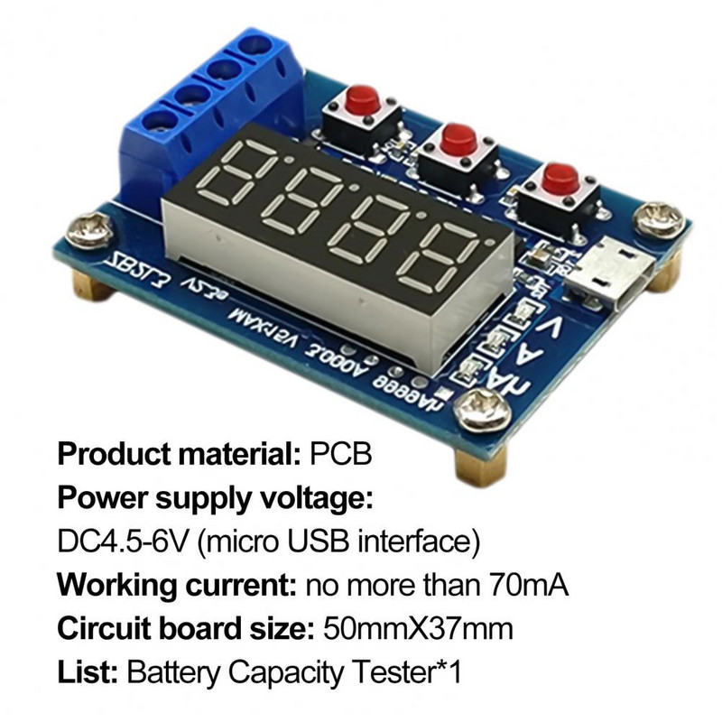 ZB2L3 aku mahutester Praktiline PCB aku mahumõõtja tühjenemise analüsaator tööstuslikele elektriinstrumentidele