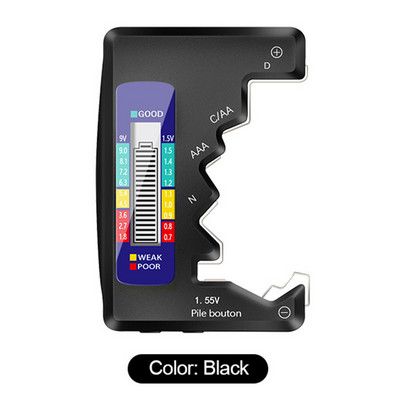 Digitālais bateriju testeris LCD displeja akumulatora pārbaude C/AA/AAA/D/N/9V/1.5V pogelementu bateriju kapacitātes pārbaude detektora slodzes analizators