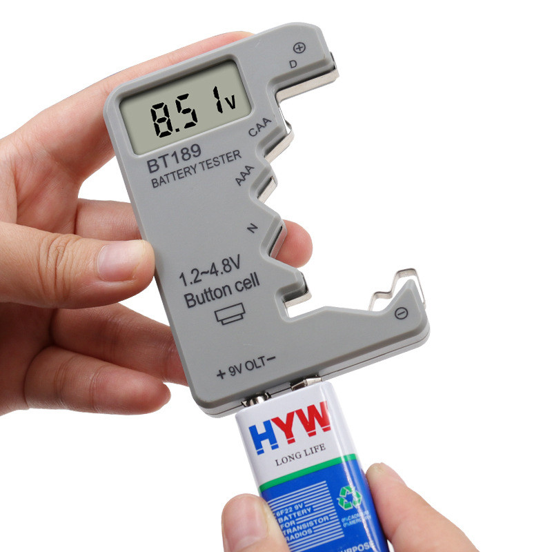 Digitālais bateriju testeris LCD displeja akumulatora pārbaude C/AA/AAA/D/N/9V/1.5V pogelementu bateriju kapacitātes pārbaude detektora slodzes analizators