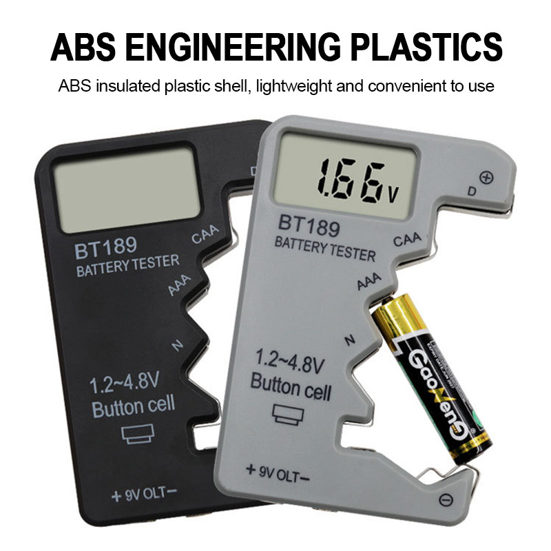 Digitālais bateriju testeris LCD displeja akumulatora pārbaude C/AA/AAA/D/N/9V/1.5V pogelementu bateriju kapacitātes pārbaude detektora slodzes analizators