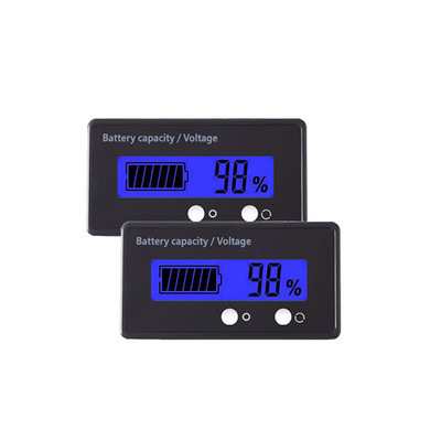 8-120 V akkumulátorkapacitás feszültségű LCD kijelző ólom-savas lítium-ion NCM LiFePO4 akkumulátor feszültségjelző monitor feszültségmérő 2db
