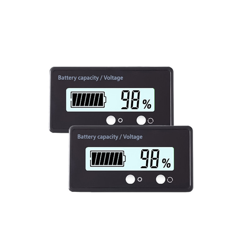 8-120 V akumuliatoriaus talpos įtampos LCD ekranas švino rūgšties ličio jonų NCM LiFePO4 akumuliatoriaus maitinimo indikatoriaus monitorius voltmetras 2 vnt.