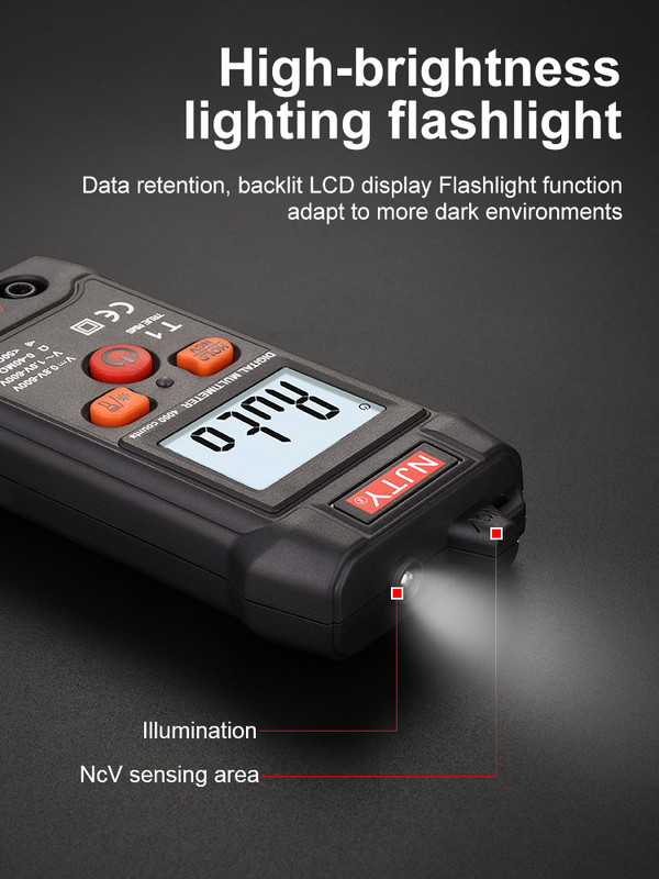 Intelligens multiméter digitális 600 V AC DC mini feszültségmérő T1 kézi True RMS Ohm Folytonosságvizsgáló 4000 Számoló Multimetro