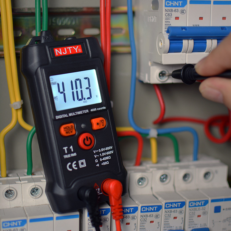 Intelligens multiméter digitális 600 V AC DC mini feszültségmérő T1 kézi True RMS Ohm Folytonosságvizsgáló 4000 Számoló Multimetro