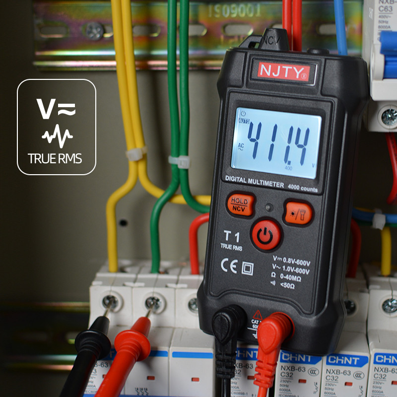 Intelligens multiméter digitális 600 V AC DC mini feszültségmérő T1 kézi True RMS Ohm Folytonosságvizsgáló 4000 Számoló Multimetro