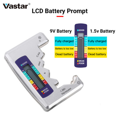 Digitālais bateriju testeris LCD displejs CDN AA AAA 9V 1,5V pogu elementu akumulatora jaudas pārbaudes detektora kapacitātes diagnostikas rīks
