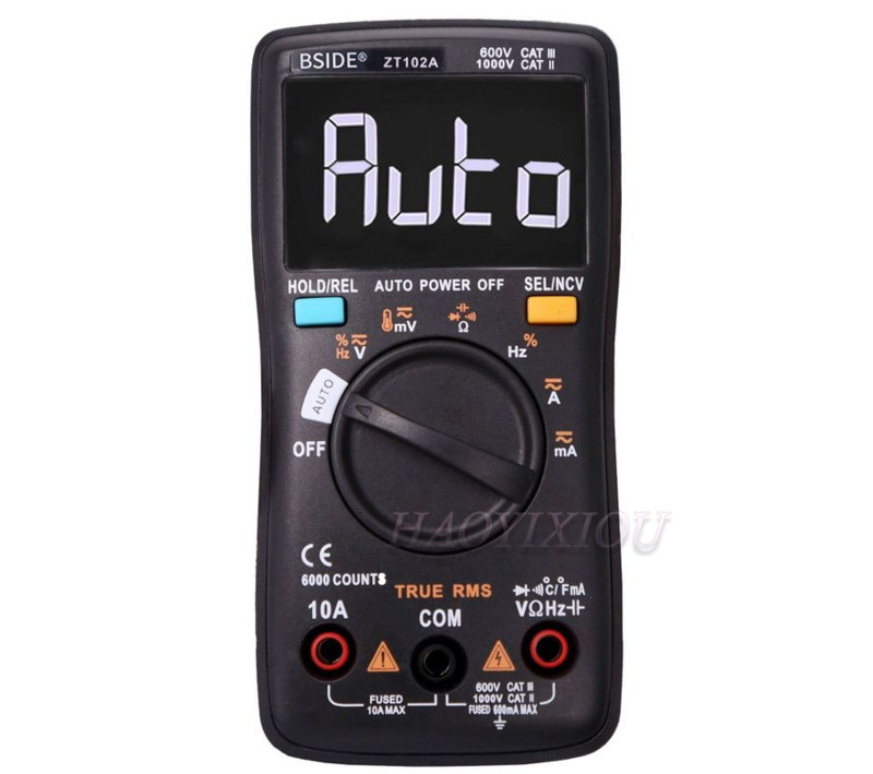 BSIDE ZT102A EBTN LCD Multimetru digital TRMS AC/DC Tensiune Curent Temp Ohm Frecvență Diodă Rezistență Capacitate Tester