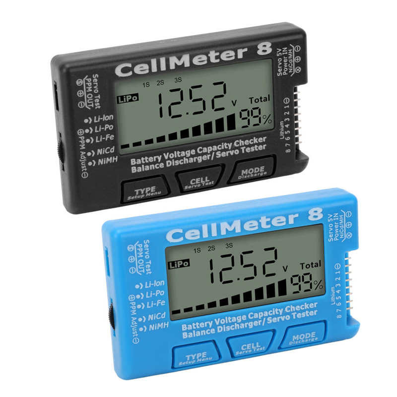 Digitālā akumulatora jaudas pārbaudītāja testera detektora akumulatora līdzsvara izlādes servo testeris LiPo testēšanai